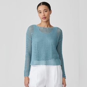 Elieen Fisher Cotton Crochet Top
